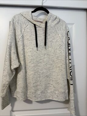 Calvin Klein Gray Marled Hoodie with Black Drawstrings